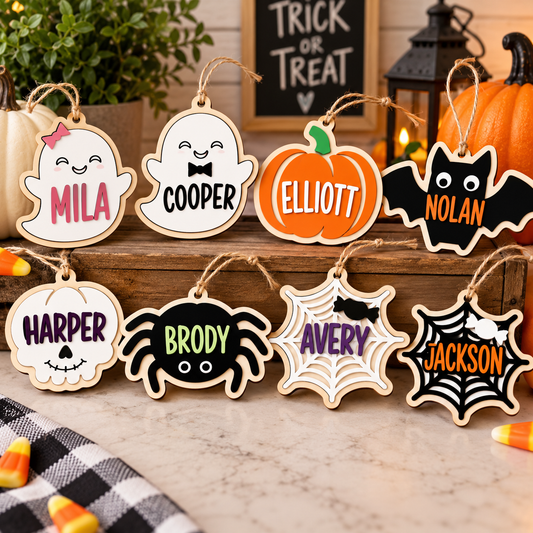 Personalized Halloween Basket Tag