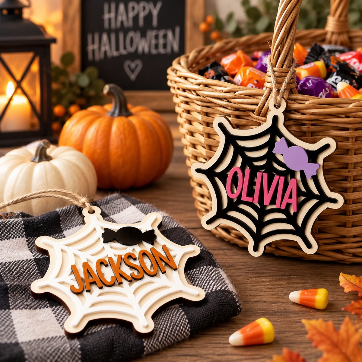 Personalized Halloween Basket Tag