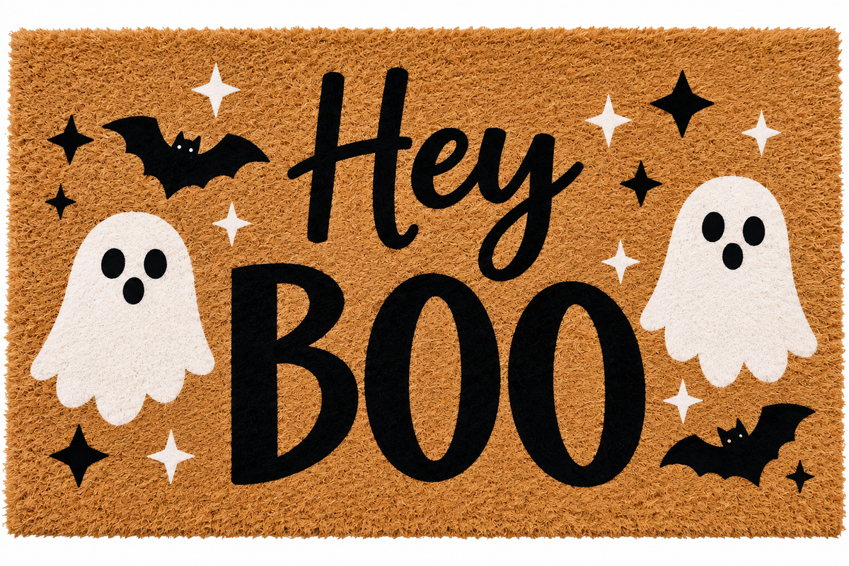 Halloween Door Mat - Hey Boo