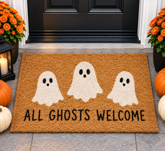 Halloween Door Mat - All Ghosts Welcome