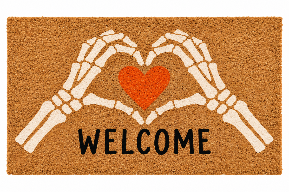 Halloween Door Mat - Welcome Heart