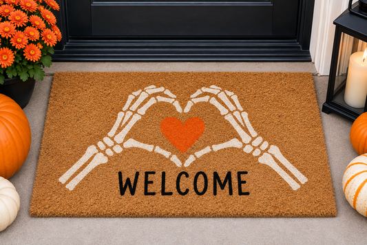 Halloween Door Mat - Welcome Heart