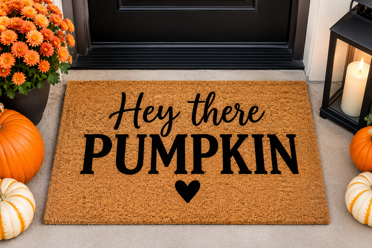 Halloween Door Mat - Hey There Pumpkin