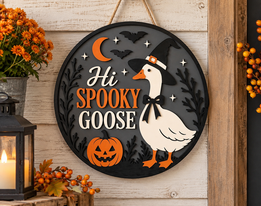 Spooky Goose Halloween Sign