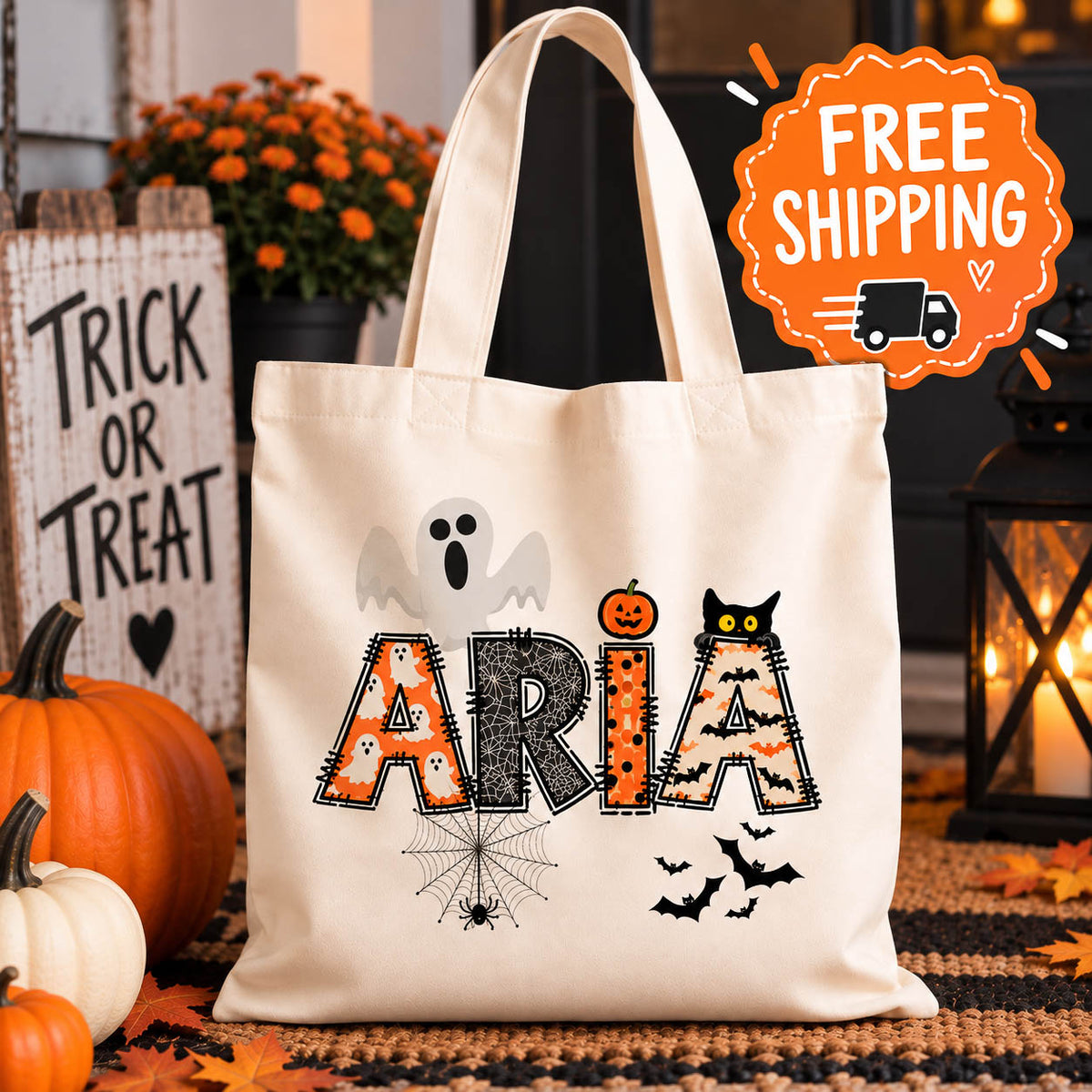 Spooky Stitches Personalized Trick-or-Treat Bags